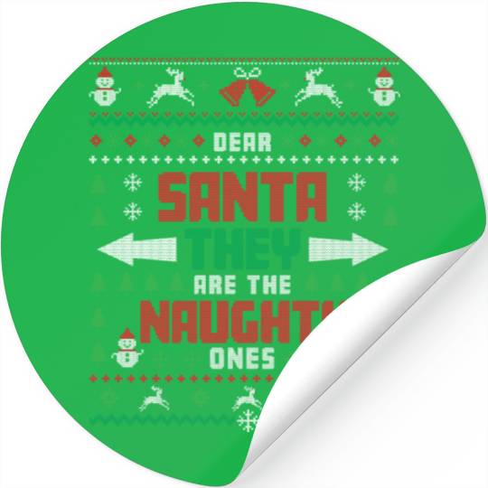 Funny Santa Claus Siblings Ugly Christmas Saint's Stickers