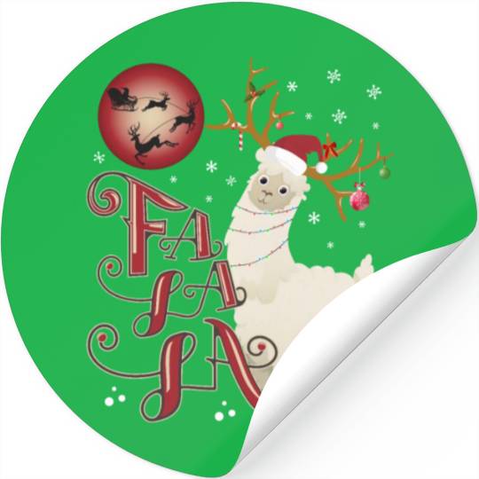 Fa la la llama xmas christmas Stickers
