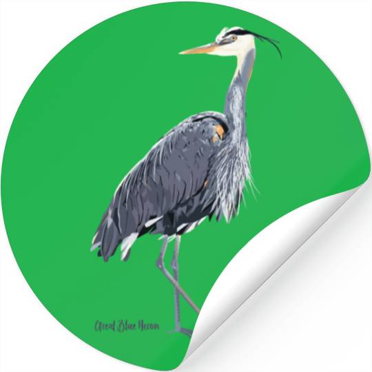 Heron Art Birder Wildlife Bird Watching Stickers