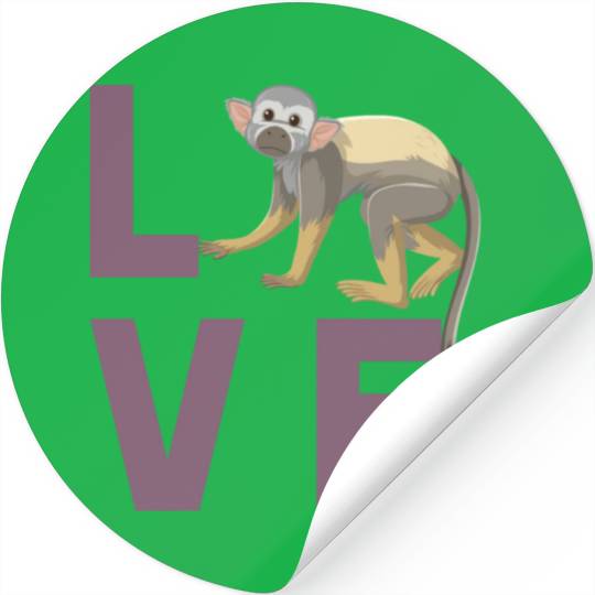 Squirrel monkey love Stickers