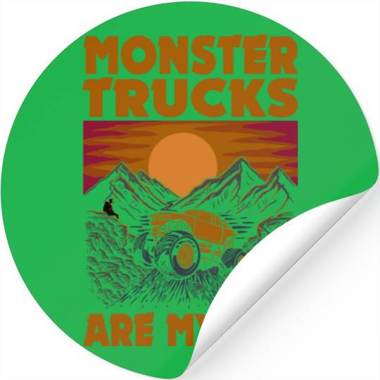 Monster Trucks Are My Jam Vintage Retro Stickers