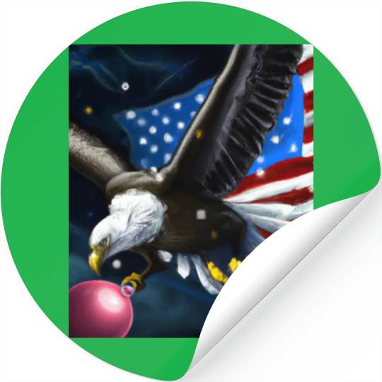 Patriotic Christmas Sea Eagle With US Flag And Stickers