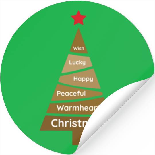 Minimalist Copper Brown Christmas Pine Stickers