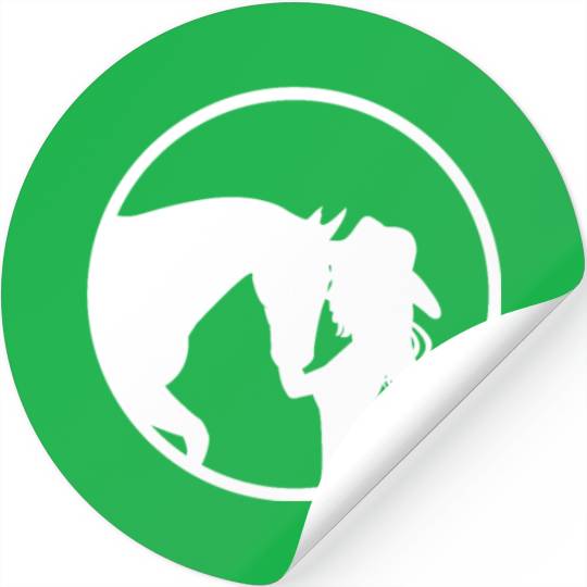 Silhoutte of a girl kissing a horse - horse girl Stickers