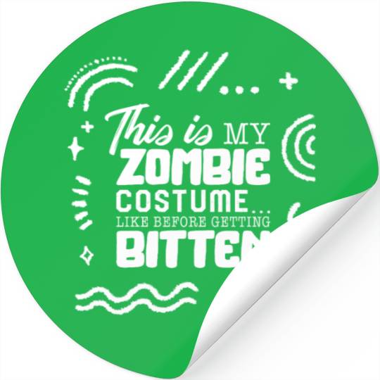 Halloween Stickers, This Is My Zombie Funny Lazy