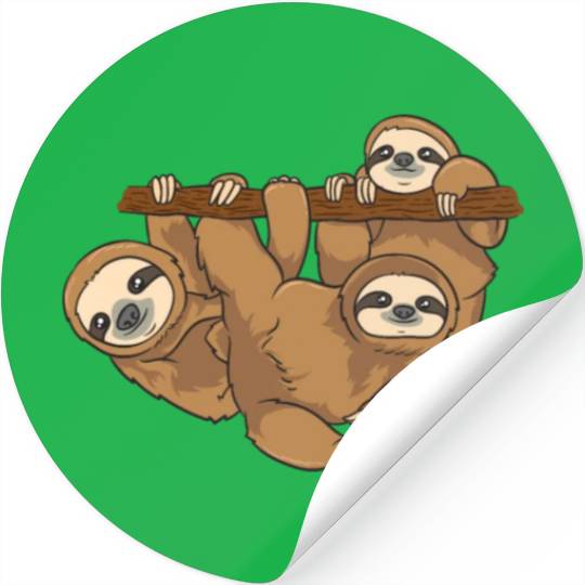 Sloth Sloth Hanging On A Branch Of Tree Stickers