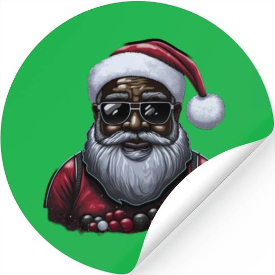 Black Santa, African American Santa Claus Stickers