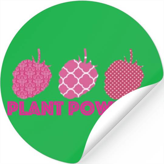 x27 Plant Powered x27 Vegan raspberry Stickers