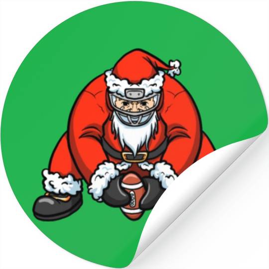 Christmas Santa Football Player Stickers