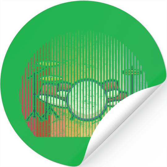 Drums Drummer Band Drumset Retro Percussion Drums Stickers