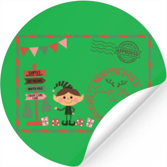 Santa Letter Elfe North Pole Specjal Delivery Mail Stickers