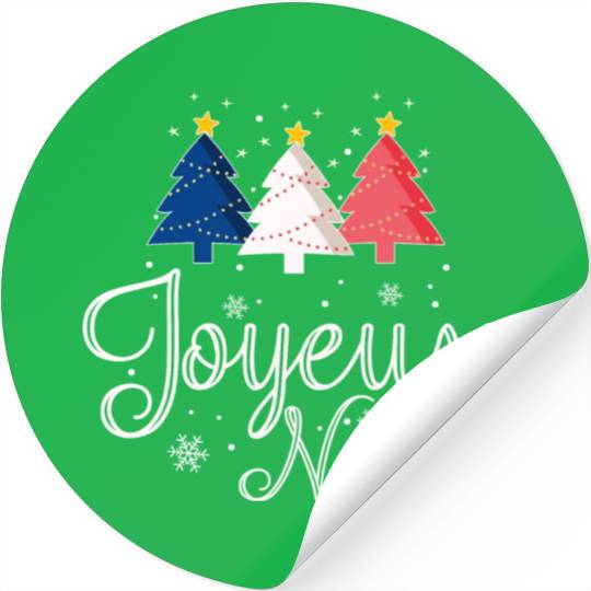 Joyeux Noel Christmas Tree French Flag France Stickers