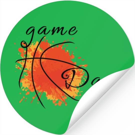 Game Day Basketball Lightning Bolt Stickers
