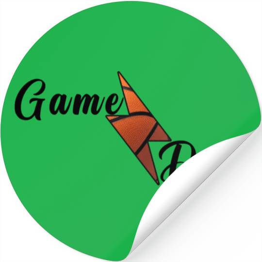 Game Day Basketball Lightning Bolt Stickers