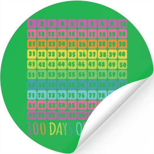 Number Student 100th Day 100 Days Of School Stickers