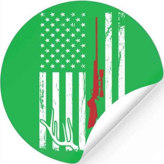 Hunter American Flag Usa Hunting Deer Stickers
