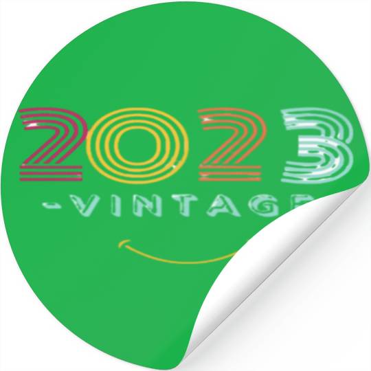 Neon Rainbow Retro 2023 NewYear Vintage Stickers