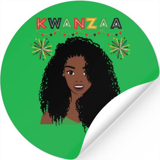 Happy Kwanzaa African Pride Black Woman Stickers