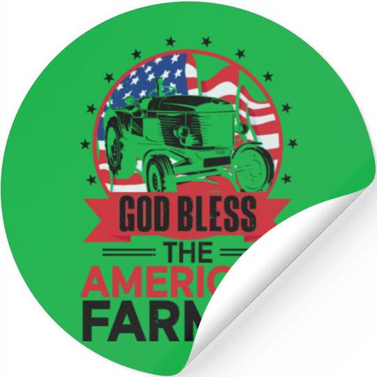 Farming Farmer Us American Flag Stickers