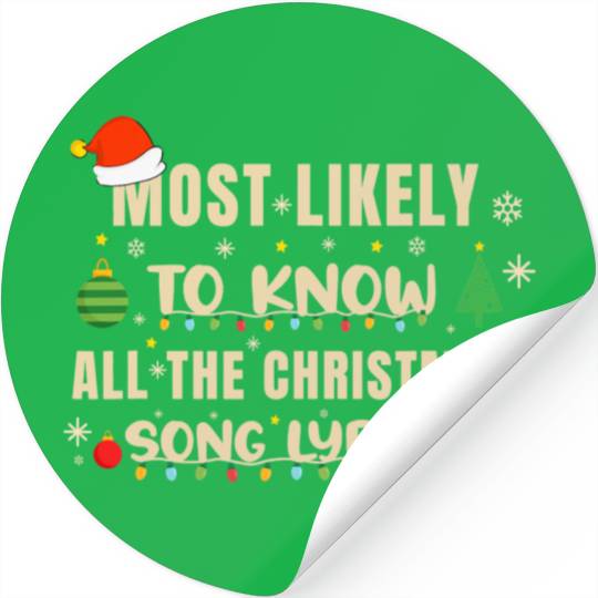 Xmas Most Likely To Know All The Christmas Song Stickers