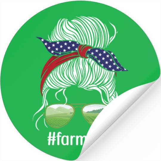 Farming Farmer Girl Wife Sun Stickers