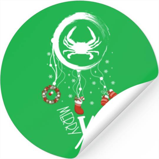 Winter dreamcatcher Christmas Crab Stickers