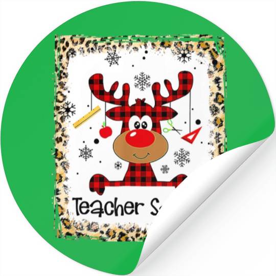 Bleached Teacher Squad Reindeer Funny Christmas Stickers