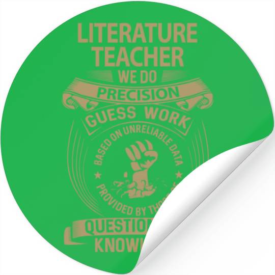 Literature Teacher Stickers - We Do Precision Gift