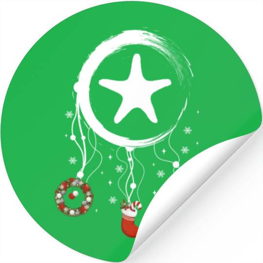 Winter dreamcatcher Christmas Starfish Stickers