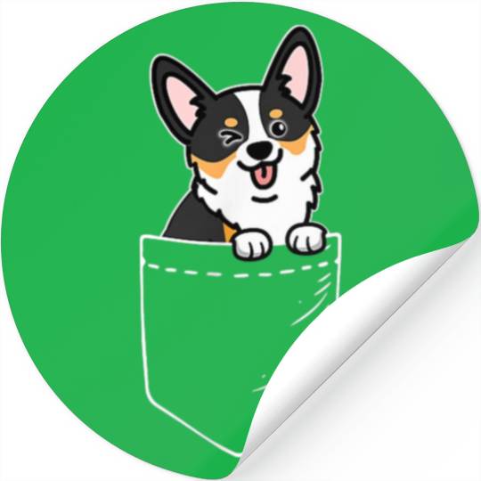 Black Corgi Stickers