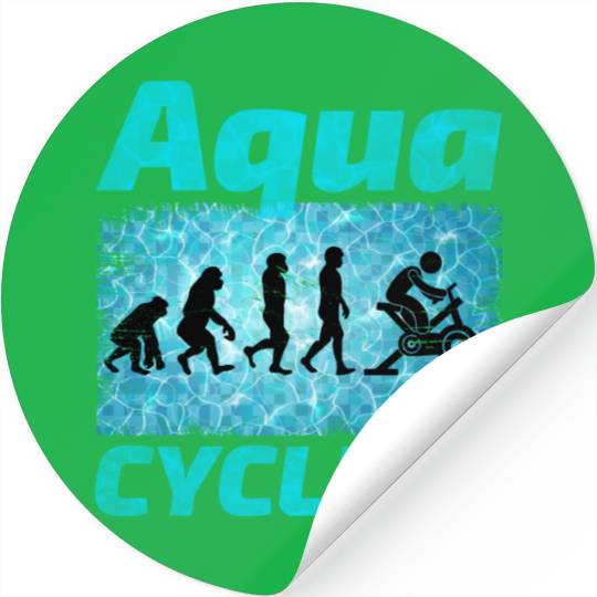 Aqua Cycling Swimming Pool Fitness Evolution Stickers