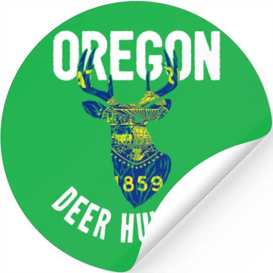 Oregon Deer Hunting Buck Stag Hunter Stickers