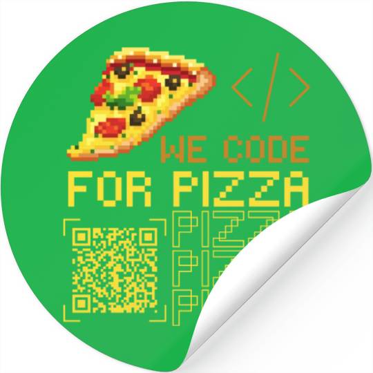We Code For Pizza | Software Developer Memes Stickers