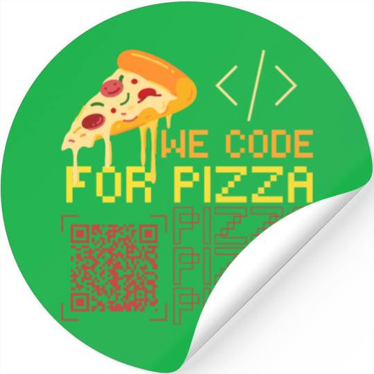 We Code For Pizza | Software Developer Meme Stickers