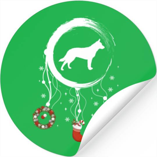 dog dreamcatcher Christmas Australian Cattle Dog Stickers