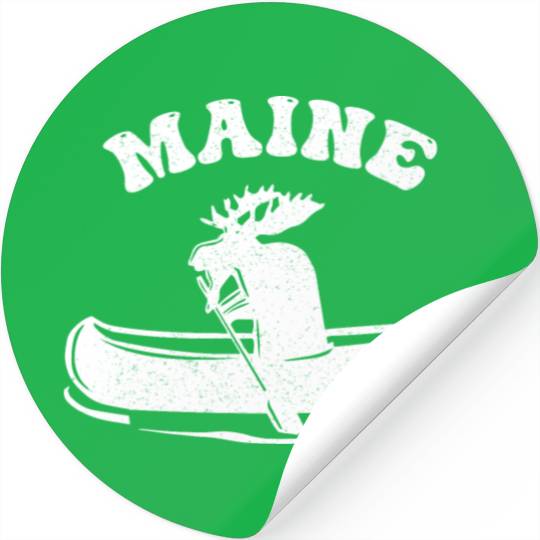 Maine , Paddling Moose Stickers