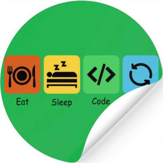 Eat, Sleep, Code, Repeat | Software Engineer Stickers
