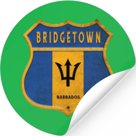 Bridgetown Barbados coat of arms flag design Stickers