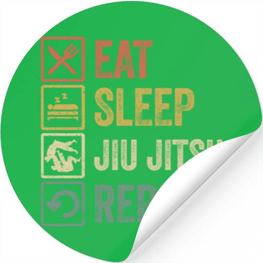 Jiu Jitsu Funny eat sleep jiu jitsu repeat Stickers