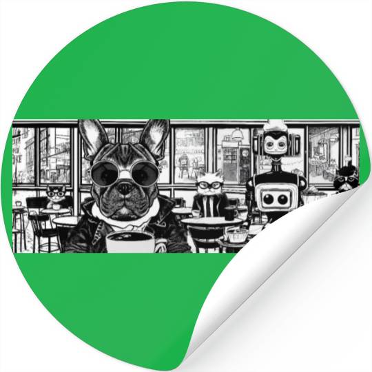 I love dog and coffee Stickers