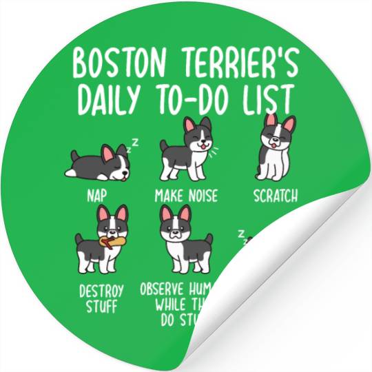 Boston Terrier Daily To Do List Stickers