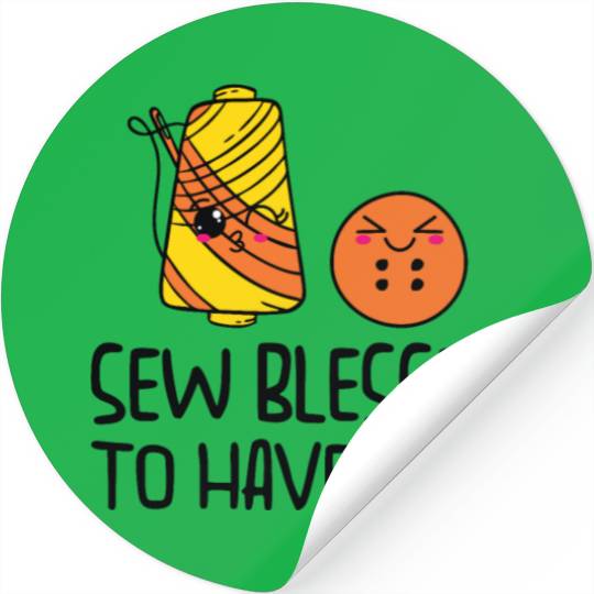 Button Thread Sibling Goals Big Brother Sister Pun Stickers