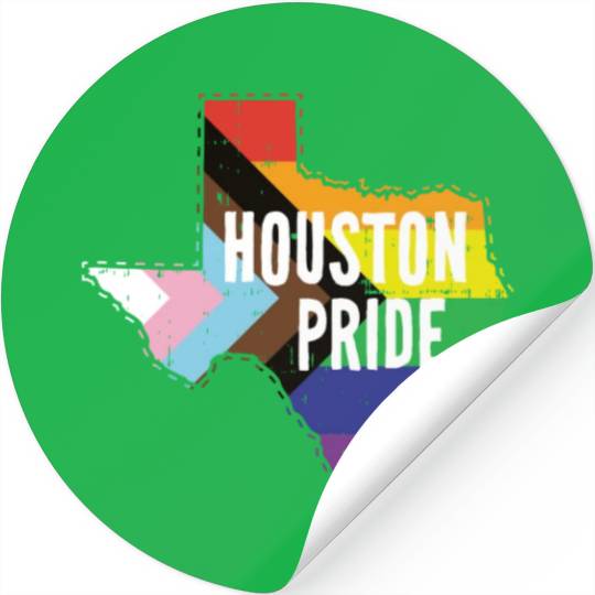 Houston Pride Gay Lesbian Queer Texas Rainbow Flag Stickers