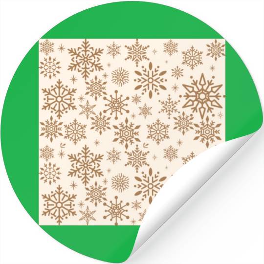 Beige Snowflakes Christmas Pattern Stickers