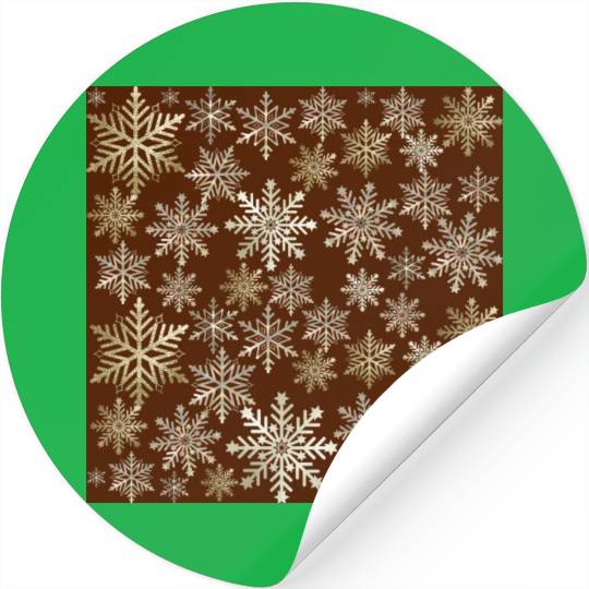 Beige Snowflakes Christmas Pattern Stickers