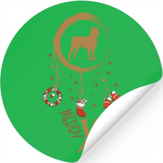 dog dreamcatcher Christmas Cane Corso Stickers