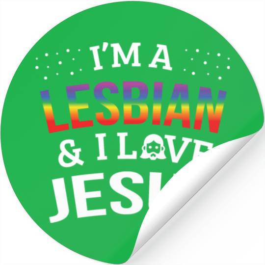LGBT Gay Pride Lesbian I'm a Lesbian I Love Jesus Stickers
