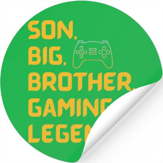SON BROTHER GAMING LEGEND for gamer yellow text Stickers