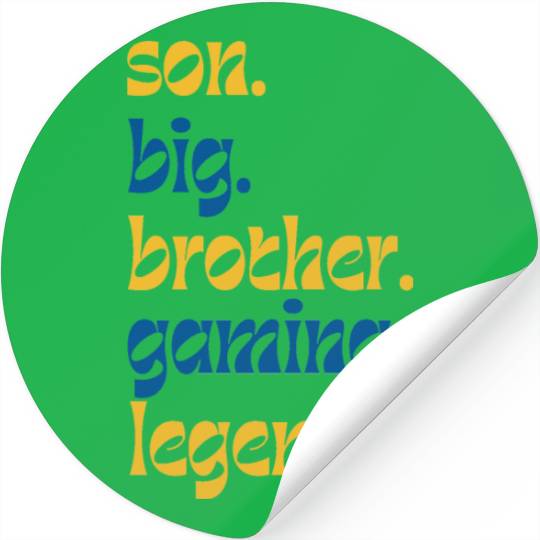 SON BROTHER GAMING LEGEND for gamer typography Stickers
