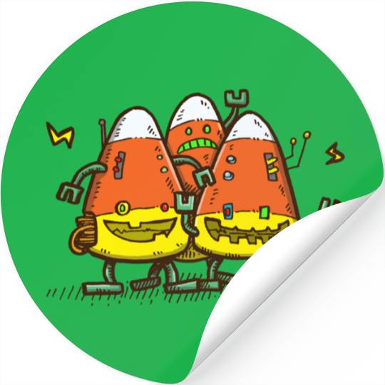 Candy Corn Bots Stickers